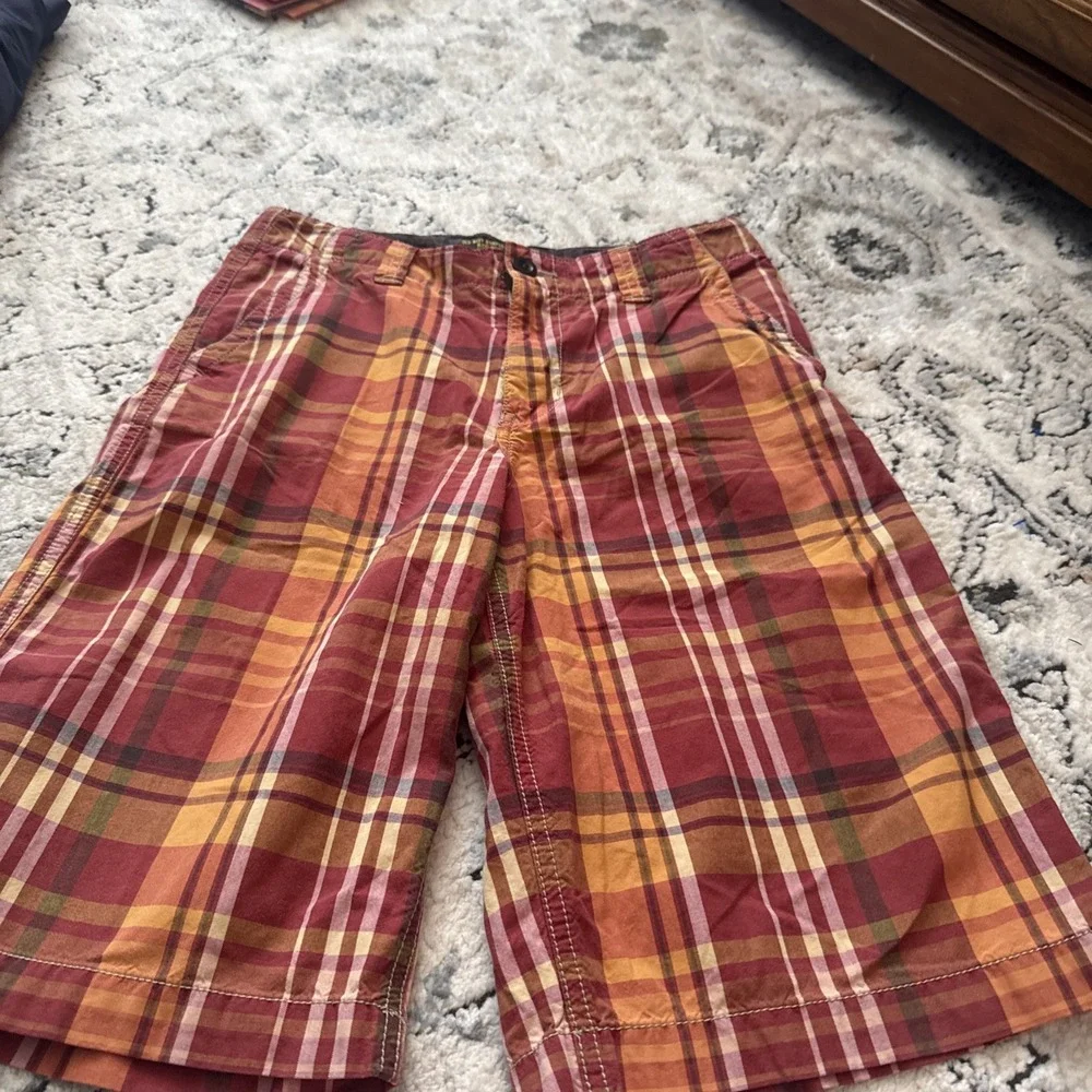 Vtg 2000s OLD NAVY Boys Size 14 Plaid Shorts Madras Style Retro 28